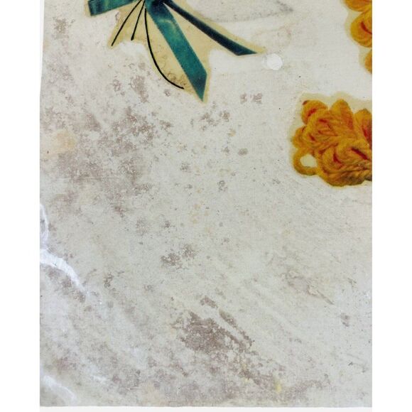 NOS Vintage 1970s Meyercord Decal Crochet Lion Plush Yarn Flowers Kawaii Kitschy - Picture 3 of 5